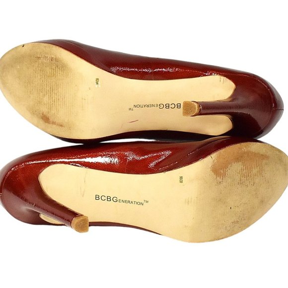 BCBGeneration "Tina" Leather Ruby Red Stiletto Pumps - Picture 9 of 12